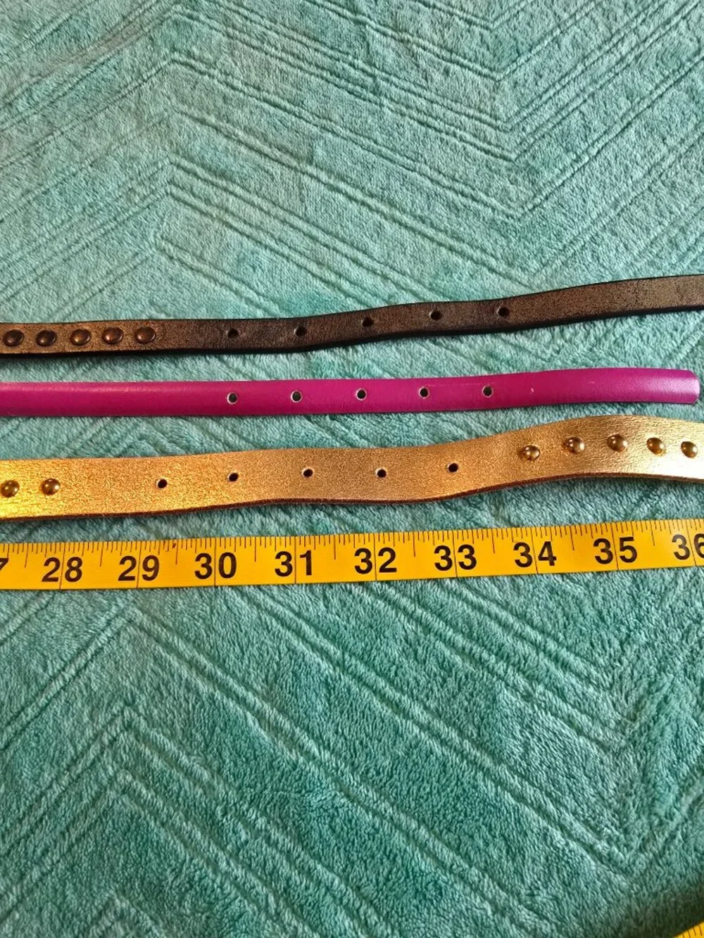 Lot: 3 Genuine Leather Skinny Belts, Tosca Blu Italy, Tehama, Ken Cole Sz Lg